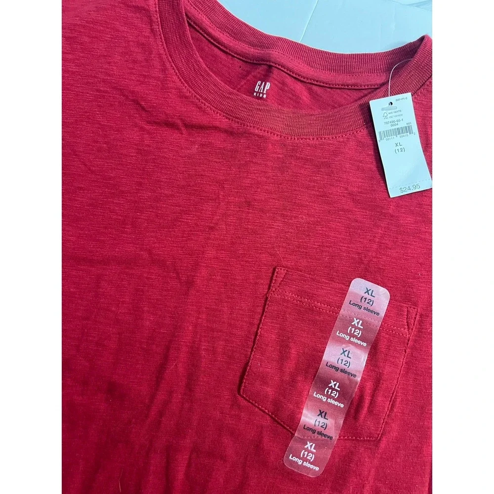 Gap Kids Unisex Long Sleeve Maroon Pullover Top Size XL 12-New